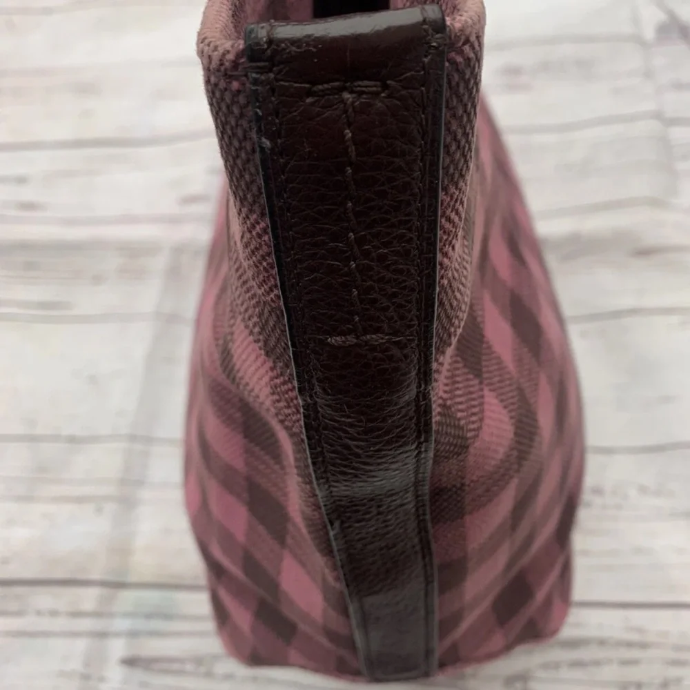 Coach Gingham Pink Tote Bag With Coach Leather Tag - Picture 6 of 14